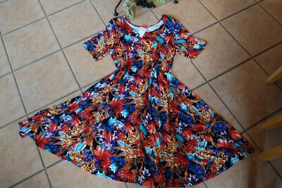 MAGNA Sommer Kleid 44 46 NEU bunt Hippie Blüten Stretch A-Linie LAGENLOOK