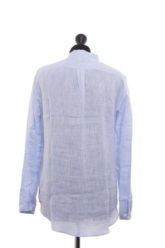 Sophie Women's Blouse 40 Blue Light Long Sleeve Collar Regular 100% Canvas New - Picture 5 of 6