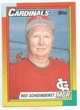 RED SCHOENDIENST MGR 1990 TOPPS TRADED CARD MINT CONDITION
