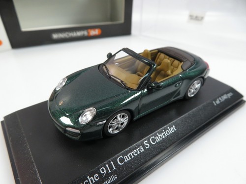 1:64 Minichamps 640066430 Porsche 911 Carrera S Cabriolet 2008 green met. #M-112 - Imagen 2 de 6