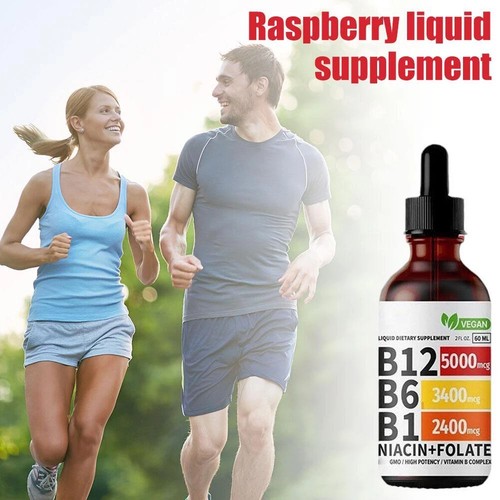 Vitamin B12 und B6 Liquid Tropfen, B12 Sublingual B Komplex - B12 5000mcg 60ml~ - Bild 3 von 11