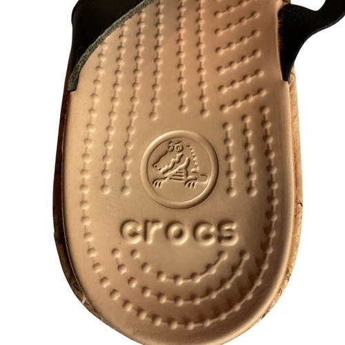 Crocs Women's Aleigh Leather Wedge Platforms Slip On Strappy Sandals Size 10 - Picture 12 of 13