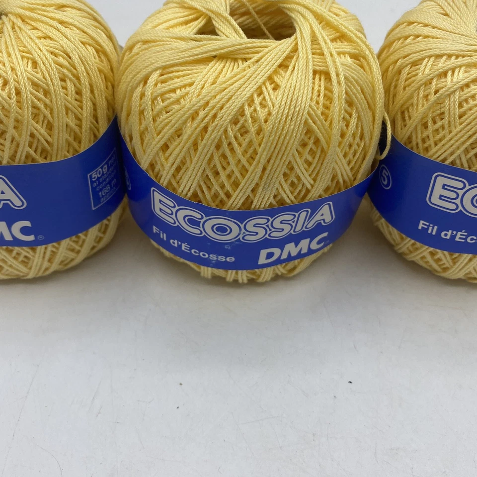 Ecossia DMC Thread Embroidery 100% Cotton Made In France Yellow Lot Of 4 - Image 3 of 4
