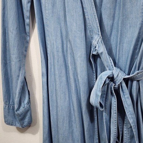 Diane von Furstenberg DVF Savion Collared Chambray Wrap Dress Light Blue Size 2 - Picture 8 of 24