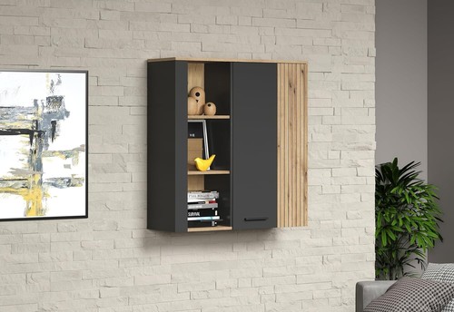 trendteam Vitrinenschrank Hängeschrank Wandschrank - Wohnen Esteban - 90x99x34 - Bild 2 von 9