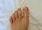 Big Toe and Smaller Toe Rings Set, Sterling Silver 925 Adjustable and Hand Craft
