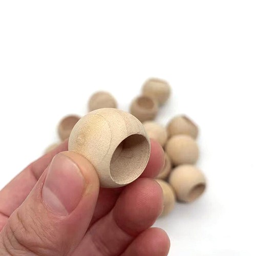 Natural Wooden Balls Beads Hole Half Way Through 4mm-10mm Suitable For DIY - Picture 4 of 7