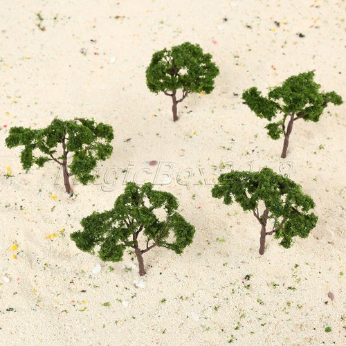 10cm Landscape Model Dark Green Trees 5pcs Train Railroad Scenery HO OO Scale - Picture 2 of 10
