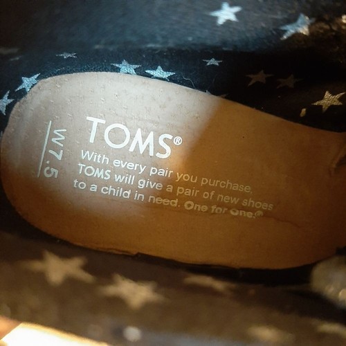 Botines TOMS para mujer 7,5 negros metálicos desierto con cordones cuña tobillo lona boho - Imagen 6 de 6