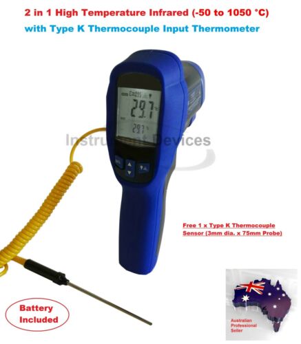 High Temp DuaI Laser Infrared And K Thermocouple Thermometer (1050°C) - Picture 1 of 4