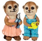 Meerkat Garden Ornament Novelty Resin Girl or Boy Home Statue Frostproof