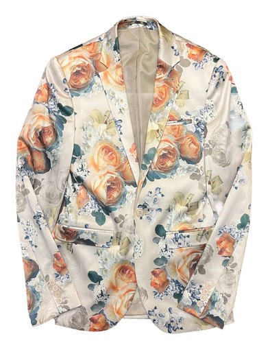 NWOT ASOS Men's Beige Floral Multi-Colored 3-Pc. Suit - Jacket, Tie, and Pants - Picture 5 of 24
