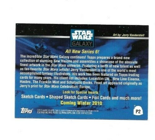 2010 TOPPS STAR WARS GALAXY YODA PROMO CARD P2 FREE SHIPPING - Picture 2 of 2
