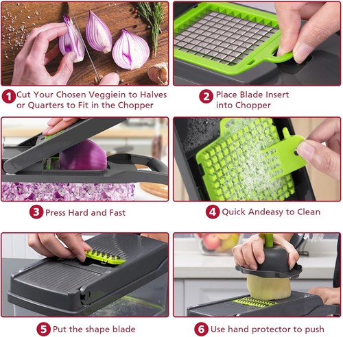 Pressing Vegetable Fruit Chopper Cutter Food Onion Garlic Dicer Slicer Kitchen - Picture 7 of 9