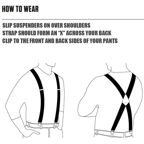 Hosenträger für Herren X-Form Hosengurte Damen Verstellbar Hosenhalter mit Clips - Bild 7 von 14