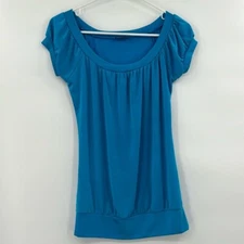 Vintage Wet Seal Womens Y2K 90s Scoop Neck Top Size Medium Blue Retro Mermaid