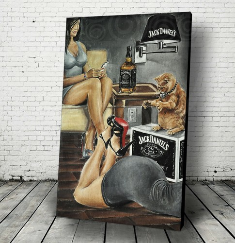 NEW Dat Ass BAR Canvas WALL ART Sexy woman iphone Artwork pinup Adult lamp Cat - Picture 1 of 4