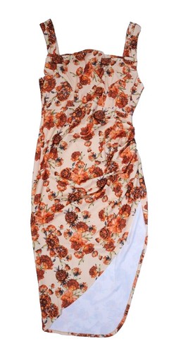 asos cream floral dress ASOS DESIGN long sleeve shirred corset mini dress with cut out in cream floral print