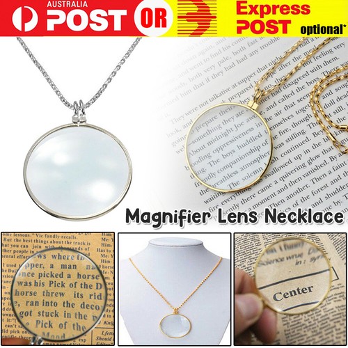 5X Necklace Magnfer Hangng Loupe Utlty Monocle Lens Con