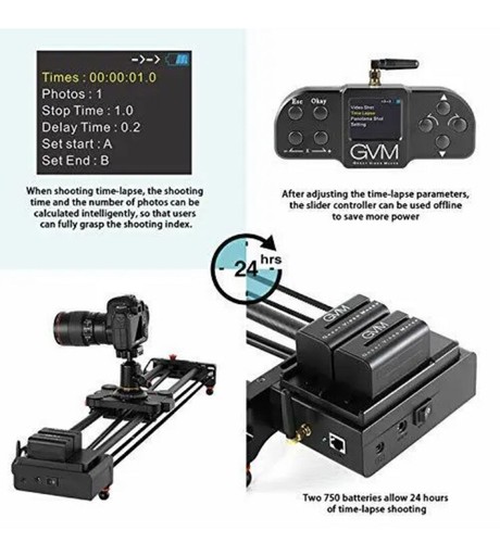 Gvm Video Sliderwireless Carbon Fiber Motor Camera Slider With Bluetooth Remote  - Picture 4 of 9