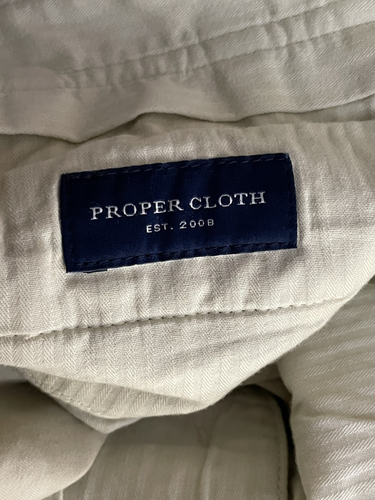 Proper Cloth Slim Fit Di Sondrio beige Stretch Baumwolle Chino Anzughose ~ 34 x 32 - Bild 17 von 18