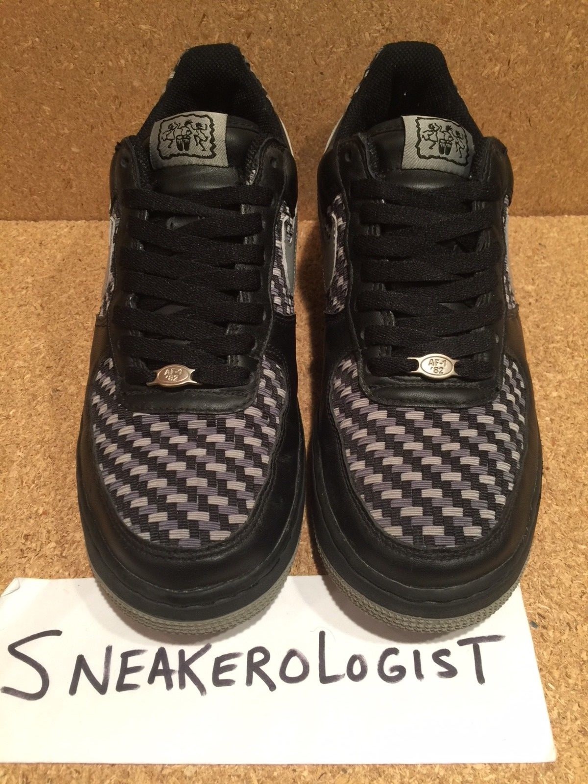 NIKE AIR FORCE 1 1 1 PREMIUM SZ 9 drum island black grey woven low 2005 le prm 059bed NIKE AIR FORCE 1 1 1 PREMIUM SZ 9 drum island black grey woven low 2005 le prm 059bed