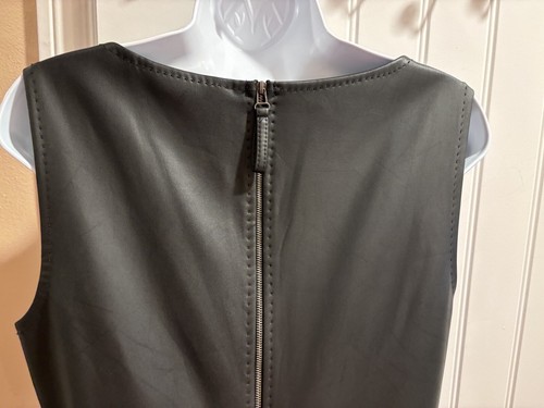 Studio M Black Faux Leather Sleeveless Little Black Dress Size L - Picture 14 of 21