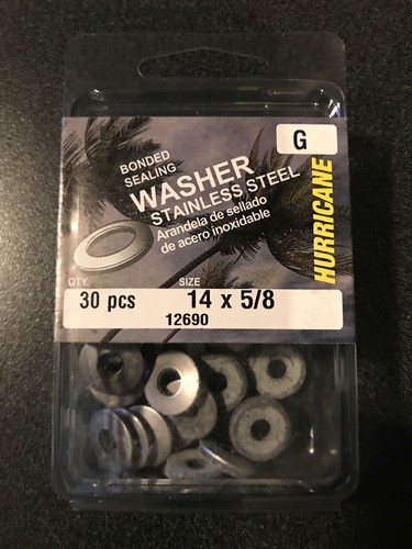 (30) Verklebte Dichtscheiben Edelstahl #14 1/4" x 5/8" Außendurchmesser - Bild 1 von 5