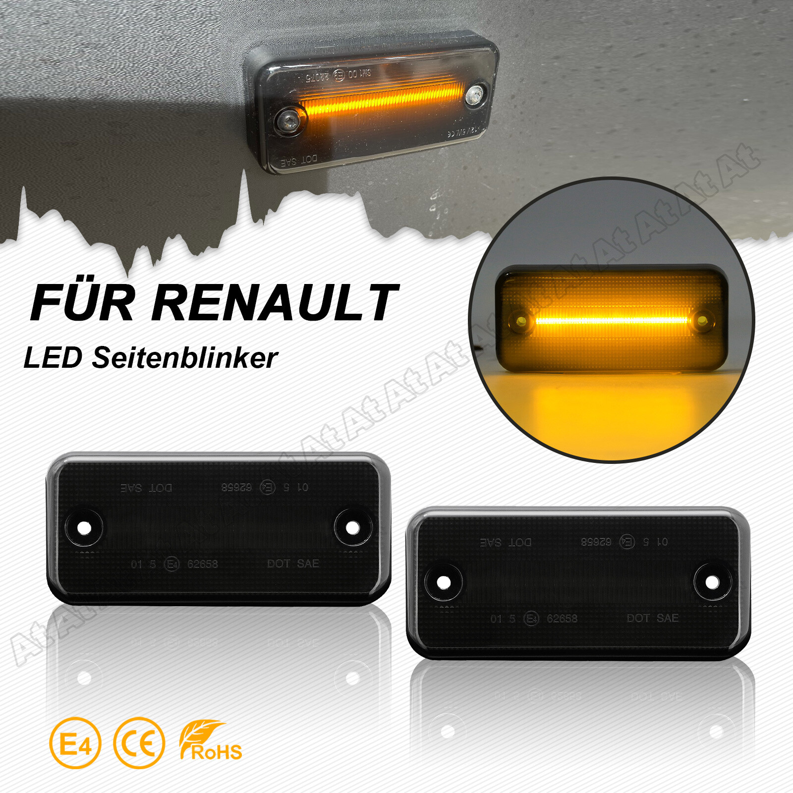 6x LED Schwarz Seitenblinker Blinker Für Fiat Ducato Peugeot Boxer Citroen  Relay