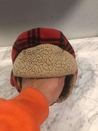 Gap Red Black Plaid Warm Winter Kids Hat size s/m