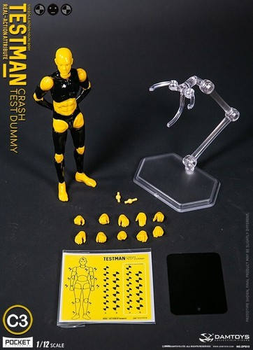 Damtoys 1/12 DPS10 FUN MAN Crash Test Dummy grau 6" Figur Hot Toys Mezco Figma - Bild 2 von 10