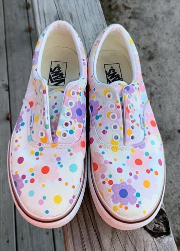 Vans era color changing UV ink size 10 ladies 8 1/2 men flower pattern polkadot - Picture 4 of 15
