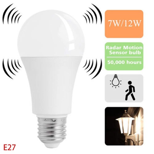 PIR Motion Sensor Light Bulbs E27 5-12W LED Lamp Infrared Auto Energy Saving UK - Picture 2 of 14