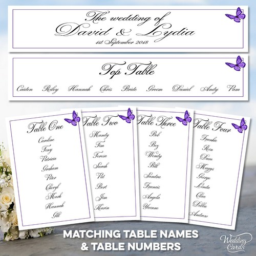 Table Plan Wedding Name Decoration Place Seating Cards Names Sign Card Reserved - Picture 5 of 12