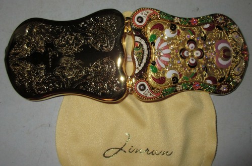 Antique Look Compact Mirror By Jinvun Durable Travel Purse Makeup Storage Bag - Picture 11 of 12