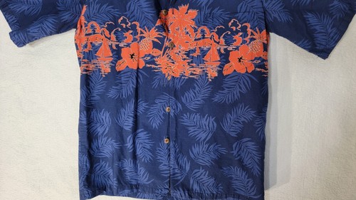 Hito Hatties The Hawaiian Original Men’s Size Medium Blue Floral Button Up USA - Picture 3 of 7