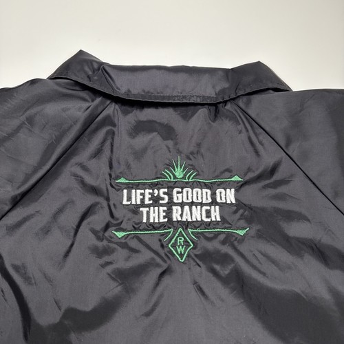 Ranch Water Hard Seltzer Rain Windbreaker Jacket Mens Black Logo Beer Snap Sz M - Picture 4 of 14