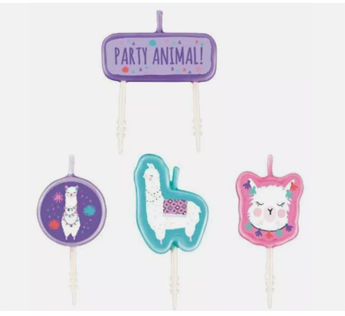 Llama Fun Birthday Candles (4ct) -  Kids Birthday Party Cake Decorations - Bild 2 von 6