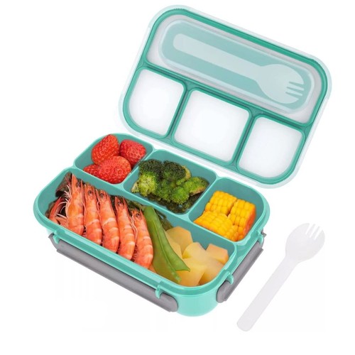 4-Compartment Microwaveable Bento Box (1L) for Kids & Adults - Leakproof Food C - Picture 6 of 12