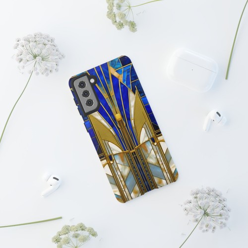 Blue Gatsby Art Deco Phone Black Case iPhone 16 15 14 Galaxy S25 S24 S23 S22 - 第 221/241 張圖片