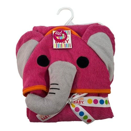 Giggle Baby Bath Towel Hot Pink Elephant Infant Hooded Bathing Towel NWT NEW - Picture 6 of 6