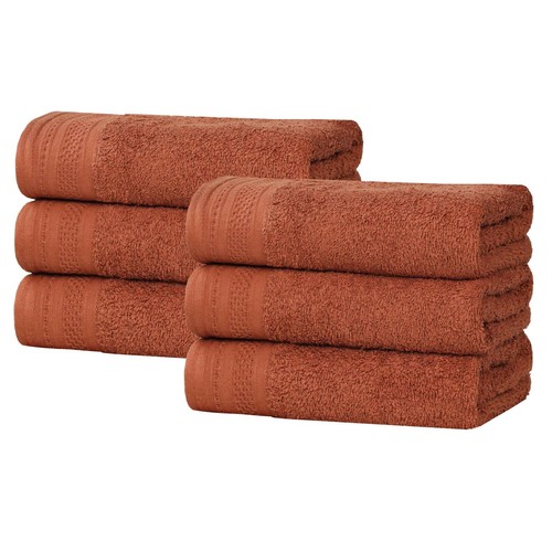 Honeycomb Textured Waffle Border Cotton Medium Weight Hand Towels, Set of 6 - 第 68/94 張圖片