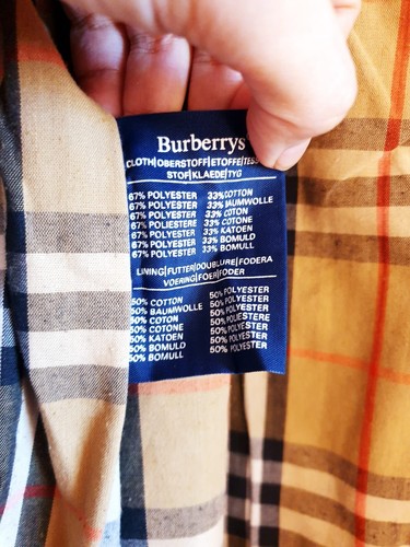 Burberry Men Vintage Beige Cotton Blend Haymarket Trench MAC Coat Size IT 48 - Picture 4 of 8