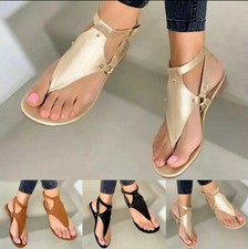 Women Sandals 2021 Summer Outdoor Beach Flip-flop Sandals Solid Fashion...
