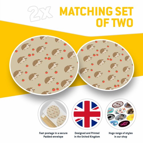 2 x Vinyl Stickers 20cm - Cute Hedgehog Tomatoes Animals Fun Cool Gift #8446 - Afbeelding 2 van 9
