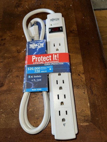 Tripp Lite TLP604 Surge Protector Ships Immediately Brand New - Picture 1 of 2