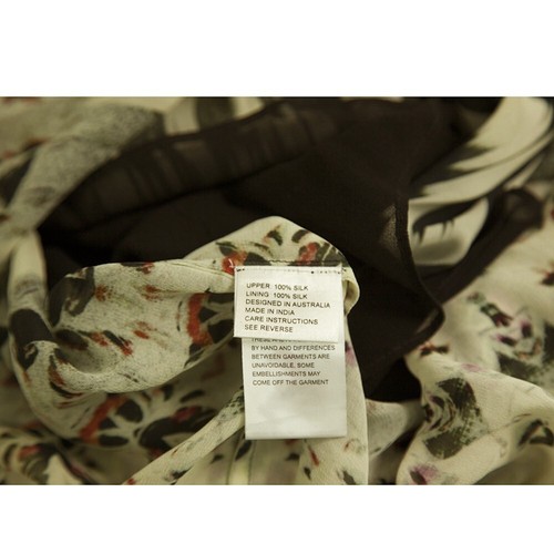 Vestido largo de caftán de verano Camilla con estampado étnico 100 % seda sin mangas - Imagen 4 de 10