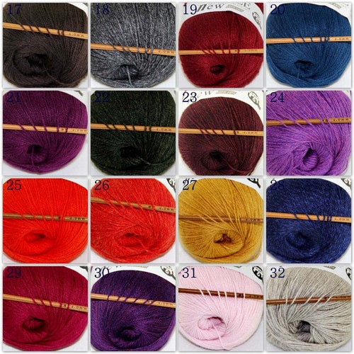 6 bolas x 50 g puro sable cachemir prendas de punto a mano chales de lana hilo de ganchillo suave 33 - Imagen 7 de 24