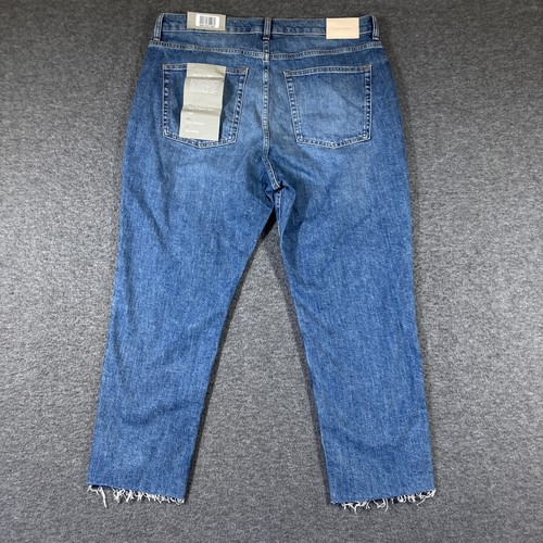 NWT Everlane The Cheeky Jean Jeans Womens 34 Cropped Blue Frayed Hem - Picture 10 of 14