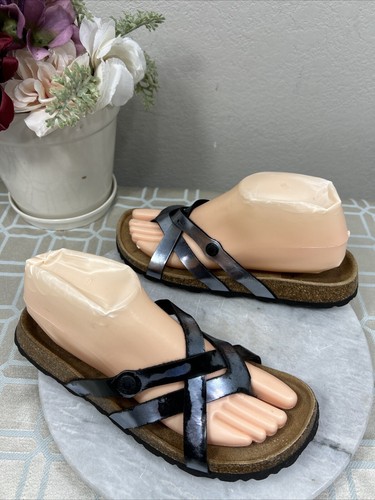 Betula by Birkenstock Mia Glossy Silver Straps Sandals Women’s Size EU 38 US 7 M - Picture 8 of 14